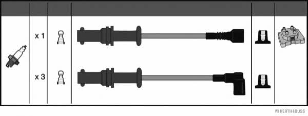 Jakoparts J5387006 Ignition cable kit J5387006