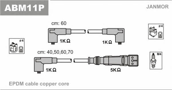 Janmor ABM11P Ignition cable kit ABM11P