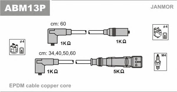 Ignition lead set Janmor ABM13P