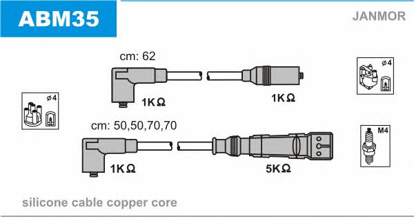 Janmor ABM35 Ignition lead set ABM35 ABM35 Janmor Ignition lead set