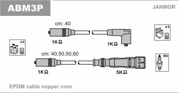 Janmor ABM3P Ignition cable kit ABM3P