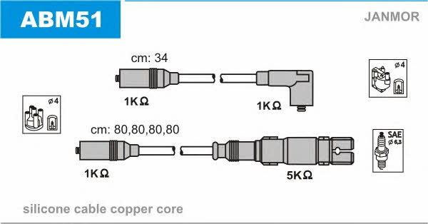 Janmor ABM51 Ignition lead set ABM51 ABM51 Janmor Ignition lead set