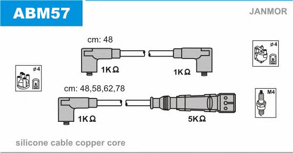 Janmor ABM57 Ignition lead set ABM57 ABM57 Janmor Ignition lead set