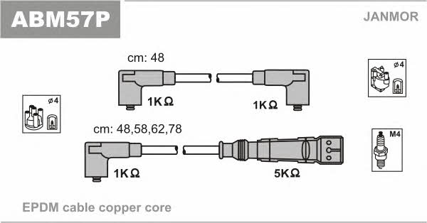 Janmor ABM57P Ignition lead set ABM57P ABM57P Janmor Ignition lead set