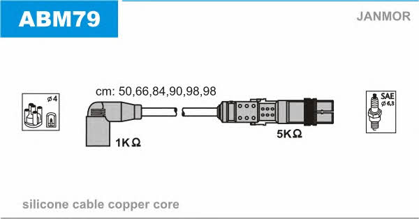 Janmor ABM79 Ignition lead set ABM79 ABM79 Janmor Ignition lead set