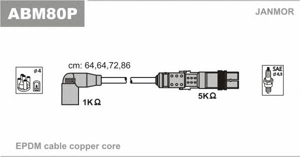 Janmor ABM80P Ignition cable kit ABM80P
