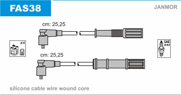 Janmor FAS38 Ignition lead set FAS38 FAS38 Janmor Ignition lead set