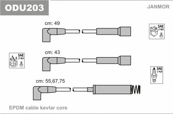 Ignition lead set Janmor ODU203