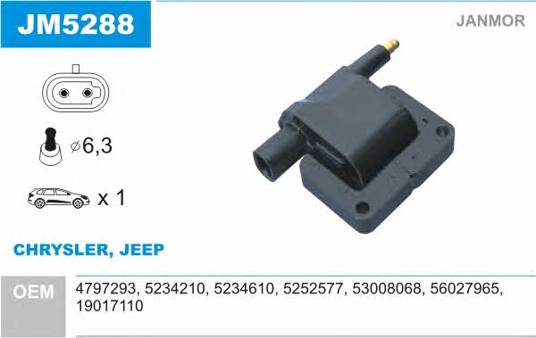 Janmor JM5288 Ignition coil JM5288