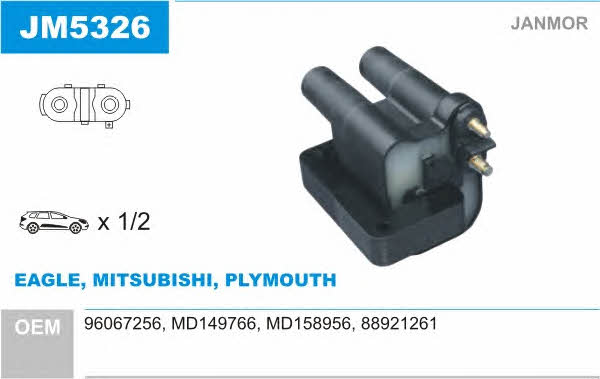 Janmor JM5326 Ignition coil JM5326