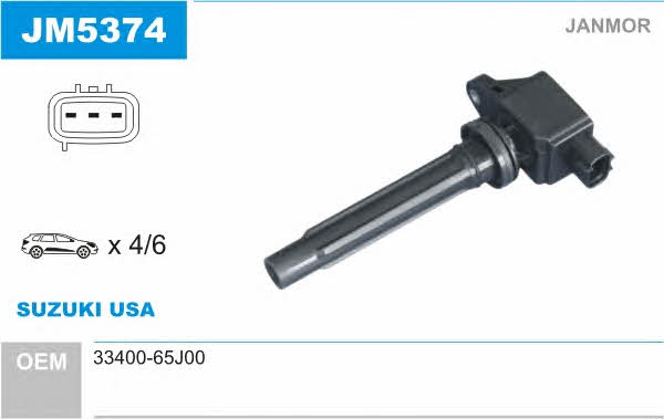 Janmor JM5374 Ignition coil JM5374 JM5374 Janmor Ignition coil