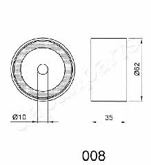 Timing belt tensioner pulley Japanparts BE-008