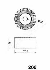 Tensioner pulley, timing belt Japanparts BE-206