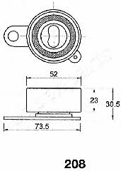 Japanparts BE-208 Tensioner pulley, timing belt BE208