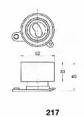 Japanparts BE-217 Tensioner pulley, timing belt BE217