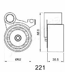 Japanparts BE-221 Tensioner pulley, timing belt BE221