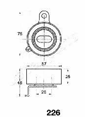 Tensioner pulley, timing belt Japanparts BE-226