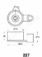 Japanparts BE-227 Tensioner pulley, timing belt BE227
