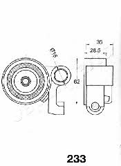 Tensioner pulley, timing belt Japanparts BE-233