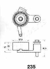 Japanparts BE-235 Tensioner pulley, timing belt BE235