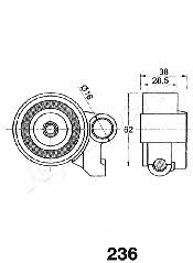 Tensioner pulley, timing belt Japanparts BE-236