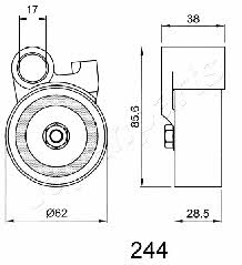 Japanparts BE-244 Tensioner pulley, timing belt BE244