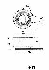 Timing belt tensioner pulley Japanparts BE-301