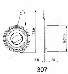 Japanparts BE-307 Tensioner pulley, timing belt BE307