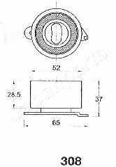 Japanparts BE-308 Tensioner pulley, timing belt BE308