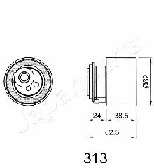 Tensioner pulley, timing belt Japanparts BE-313
