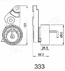 Japanparts BE-333 Tensioner pulley, timing belt BE333