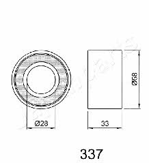 Tensioner pulley, timing belt Japanparts BE-337