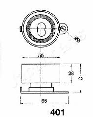 Japanparts BE-401 Tensioner pulley, timing belt BE401