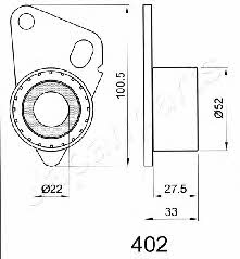 Japanparts BE-402 Tensioner pulley, timing belt BE402