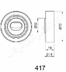 Tensioner pulley, timing belt Japanparts BE-417
