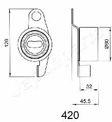 Japanparts BE-420 Tensioner pulley, timing belt BE420