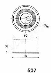 Japanparts BE-507 Tensioner pulley, timing belt BE507