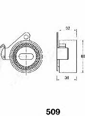 Tensioner pulley, timing belt Japanparts BE-509