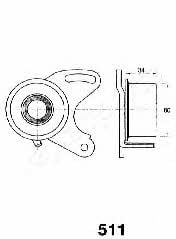 Japanparts BE-511 Tensioner pulley, timing belt BE511
