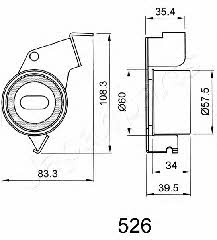 Tensioner pulley, timing belt Japanparts BE-526