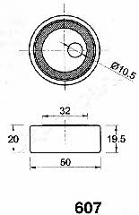 Japanparts BE-607 Tensioner pulley, timing belt BE607