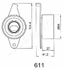 Japanparts BE-611 Tensioner pulley, timing belt BE611