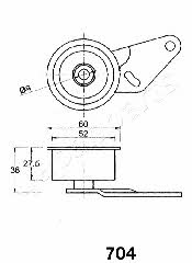 Japanparts BE-704 Tensioner pulley, timing belt BE704