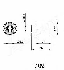 Japanparts BE-709 Tensioner pulley, timing belt BE709