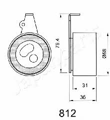 Japanparts BE-812 Tensioner pulley, timing belt BE812