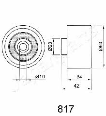 Japanparts BE-817 Tensioner pulley, timing belt BE817