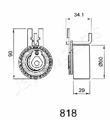Tensioner pulley, timing belt Japanparts BE-818