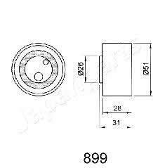Japanparts BE-899 Tensioner pulley, timing belt BE899
