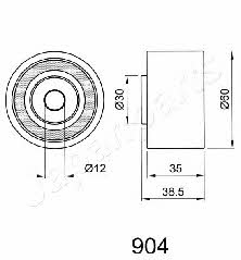 Japanparts BE-904 Tensioner pulley, timing belt BE904