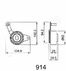 Japanparts BE-914 Tensioner pulley, timing belt BE914